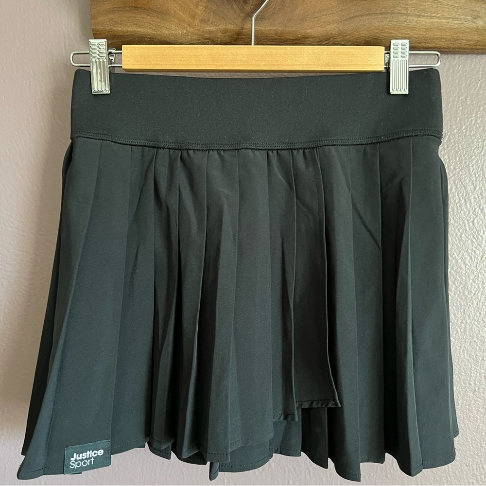 Girls Black Active Pleated Cheer Style Skirt